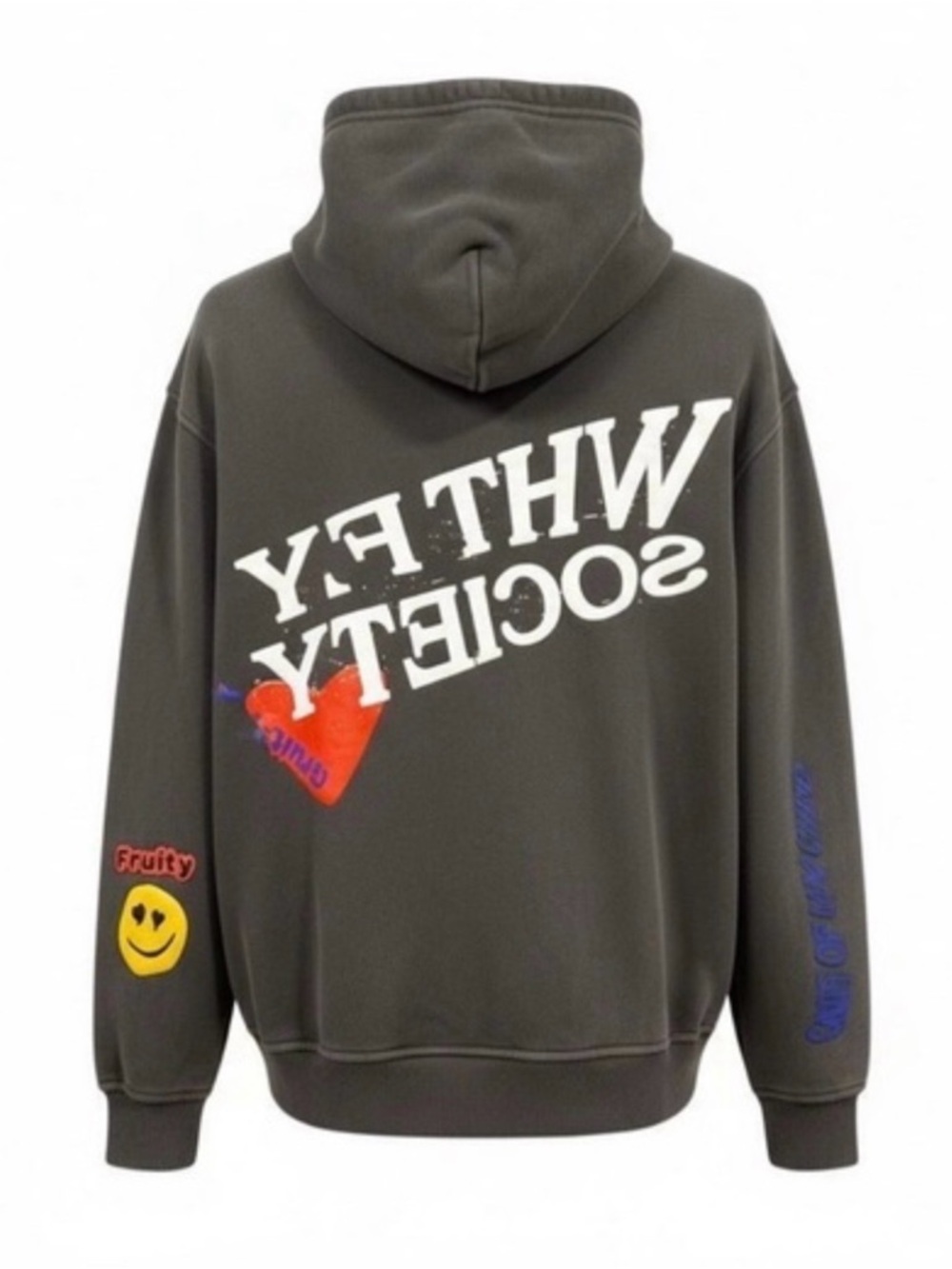 LIMITED EDITION “White Fox Society” GRAY/graphic hoodie; rare; heavyweight; L/XL